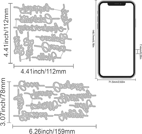 Miniatura 4 de INFUNLY 16 piezas troqueladas de palabras para hacer tarjetas Believe Blessed Die Cuts Positive Word Metal Troquel Feliz Cumpleaños para DIY