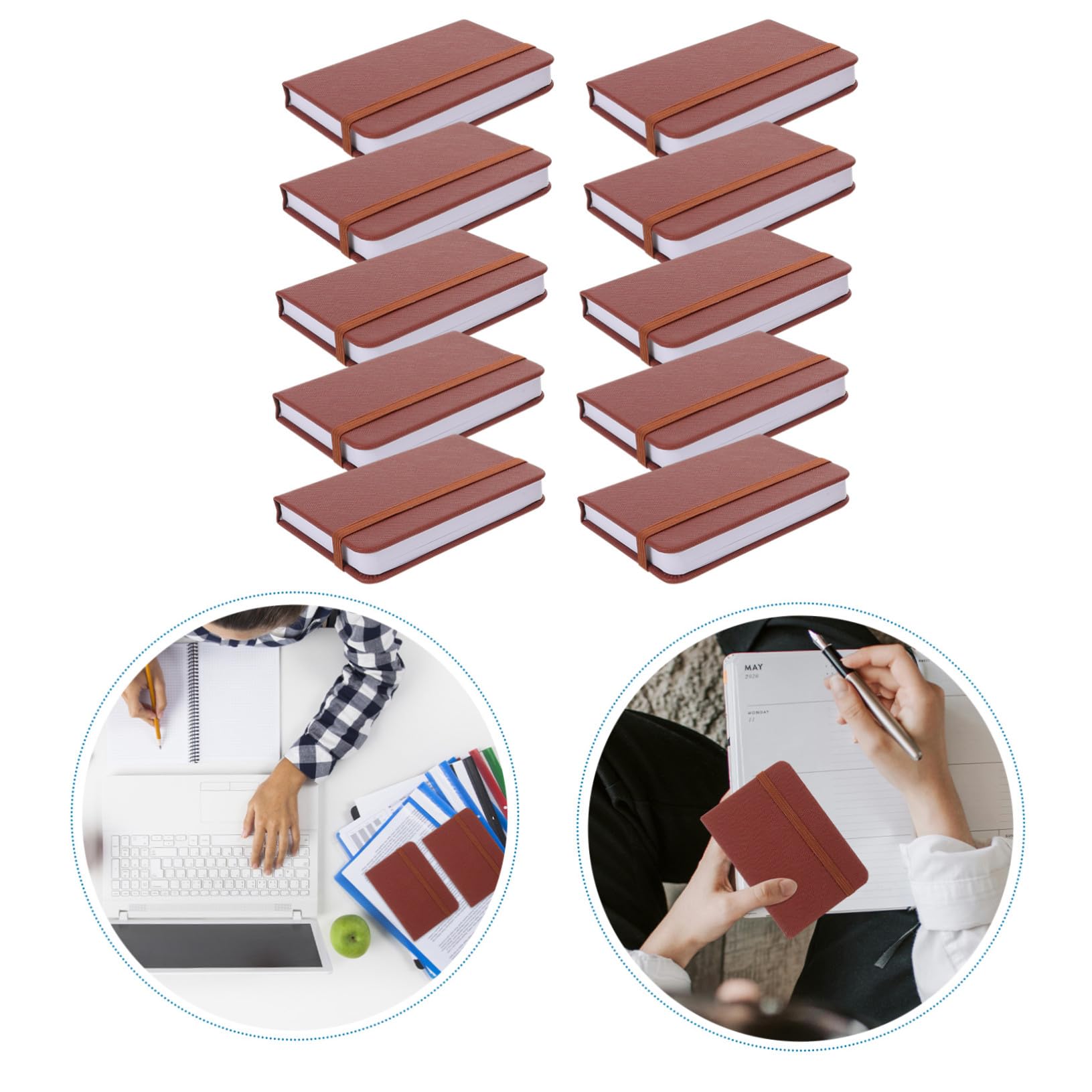 Hemobllo 10pièces Lot de Carnets de Poche Mini Bloc-notes Ligné avec Marque-page Carnet à Couverture Rigide pour Travail et Déplacement