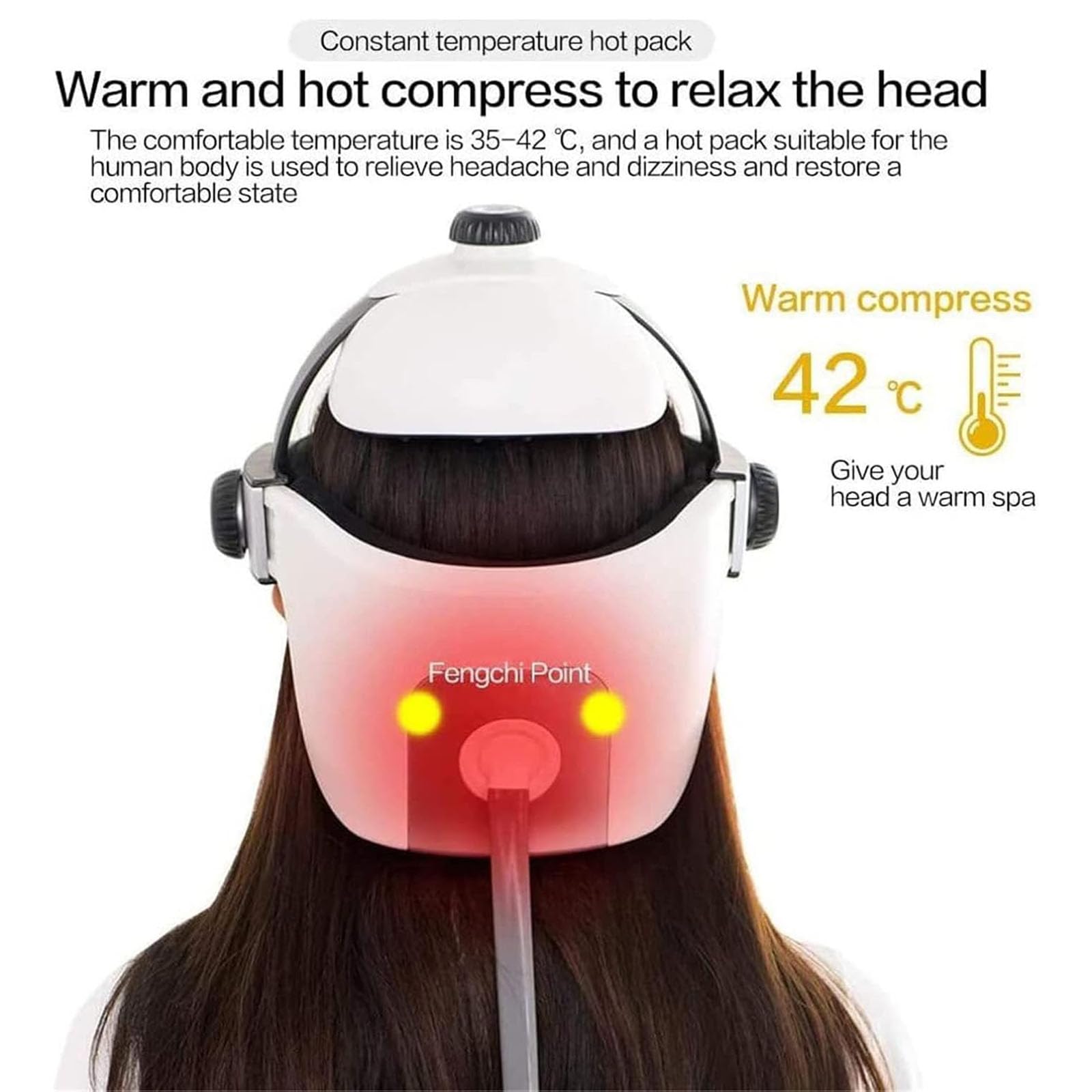 Elektrischer Kopf- und Kopfhautmassagehelm – 5-in-1-Luftdruck, Wärme, Vibration, Punktmassage und Musiktherapie for Tiefenstress, Migränelinderung und Entspannung