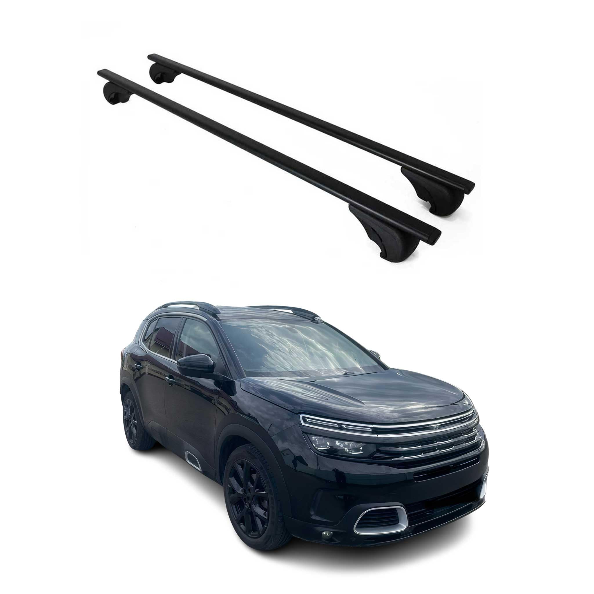 OMAC Dachträger für Citroen C5 Aircross 2018-2025 Stahl 2 Stangen Schwarz