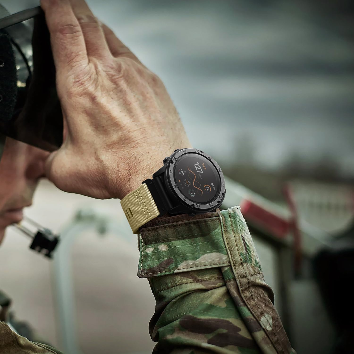 Bandletic 26mm Correa Compatible con Garmin Fenix 6X Pro/6X/Fenix 8 51mm/Fenix 7X/7X Pro/5X/Plus, QuickFit Nylon Militar Sport Duradero Muñequera para Instinct 2X Solar/Fenix 3/HR/Epix Pro 51mm