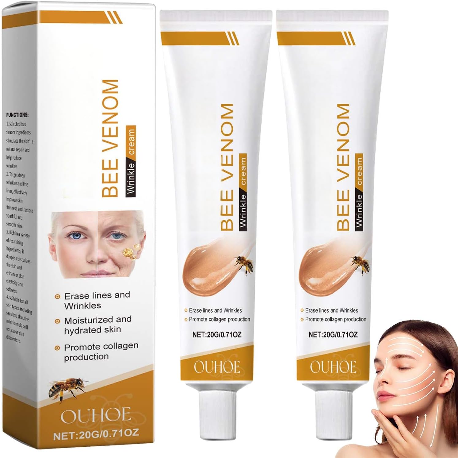 Bee Venom Cream - Anti-Aging Bee Venom Cream- Wrinkle Removal & Firming, Moisturizing, Lifting & Recovery- All Skin Types
