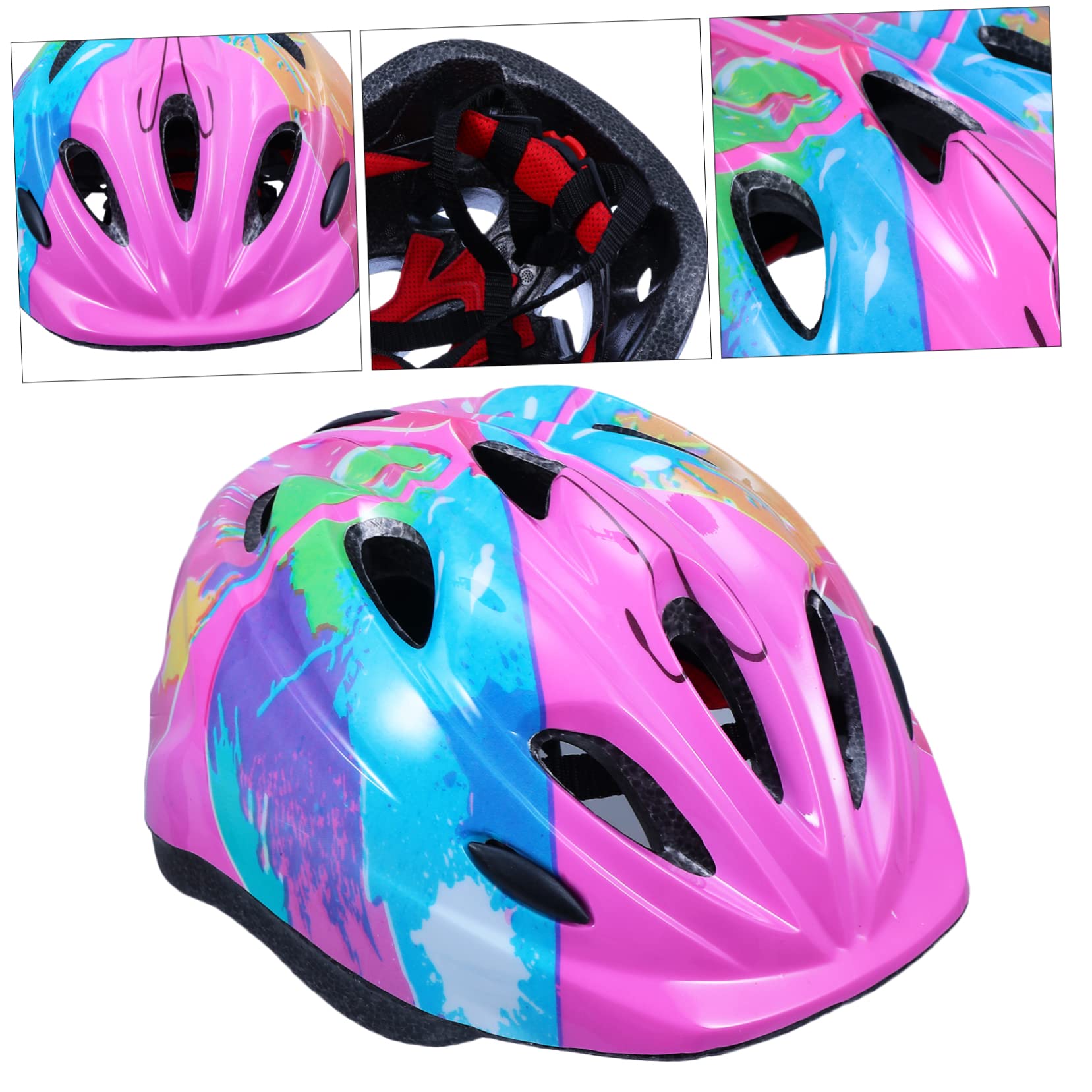 BESPORTBLE 2pièces Casque De Vélo pour Garçon Fille Casque De Protection Ajustable Et pour Activités De Plein Air Motif Floral