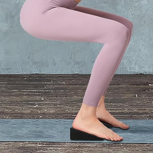 Miniatura 6 de 2 piezas de plataforma de yoga para sentadillas, bloque inclinado, antideslizante, inclinado, estirador de pantorrillas para estiramiento de pies,