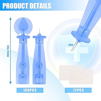 Amazon.co.jp: BZHYZKX 100個 使い捨てニキビ針と72ドットニキビ