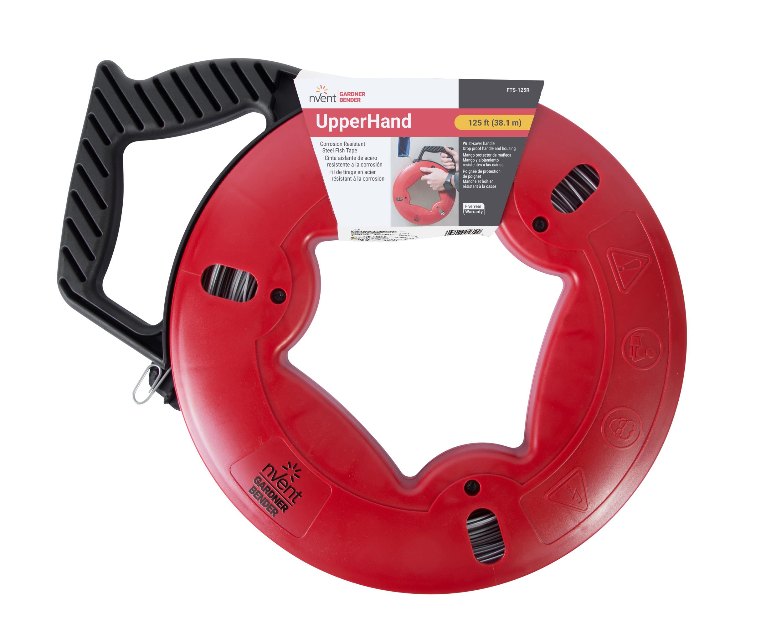 Gardner Bender FTS-125R Fischband, beschichteter Karbonstahl, Oberhand mit Gummigriff, 38 m