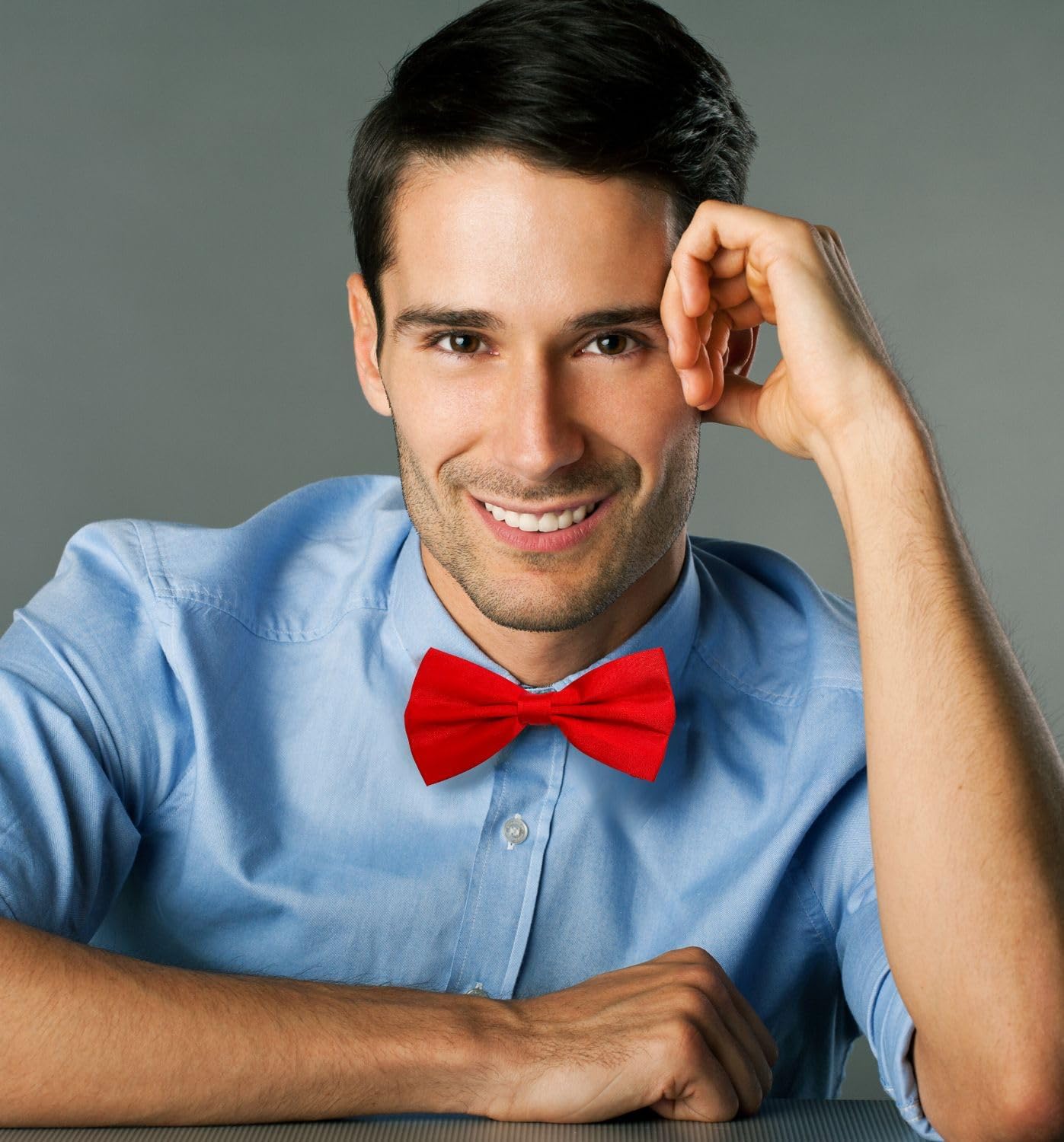 MDSTYLE Bow Ties for Men Pre-Tied Adjustable - Classic Men's Bow Tie - Tuxedo Wedding Formal Bowtie Solid Color Bowties