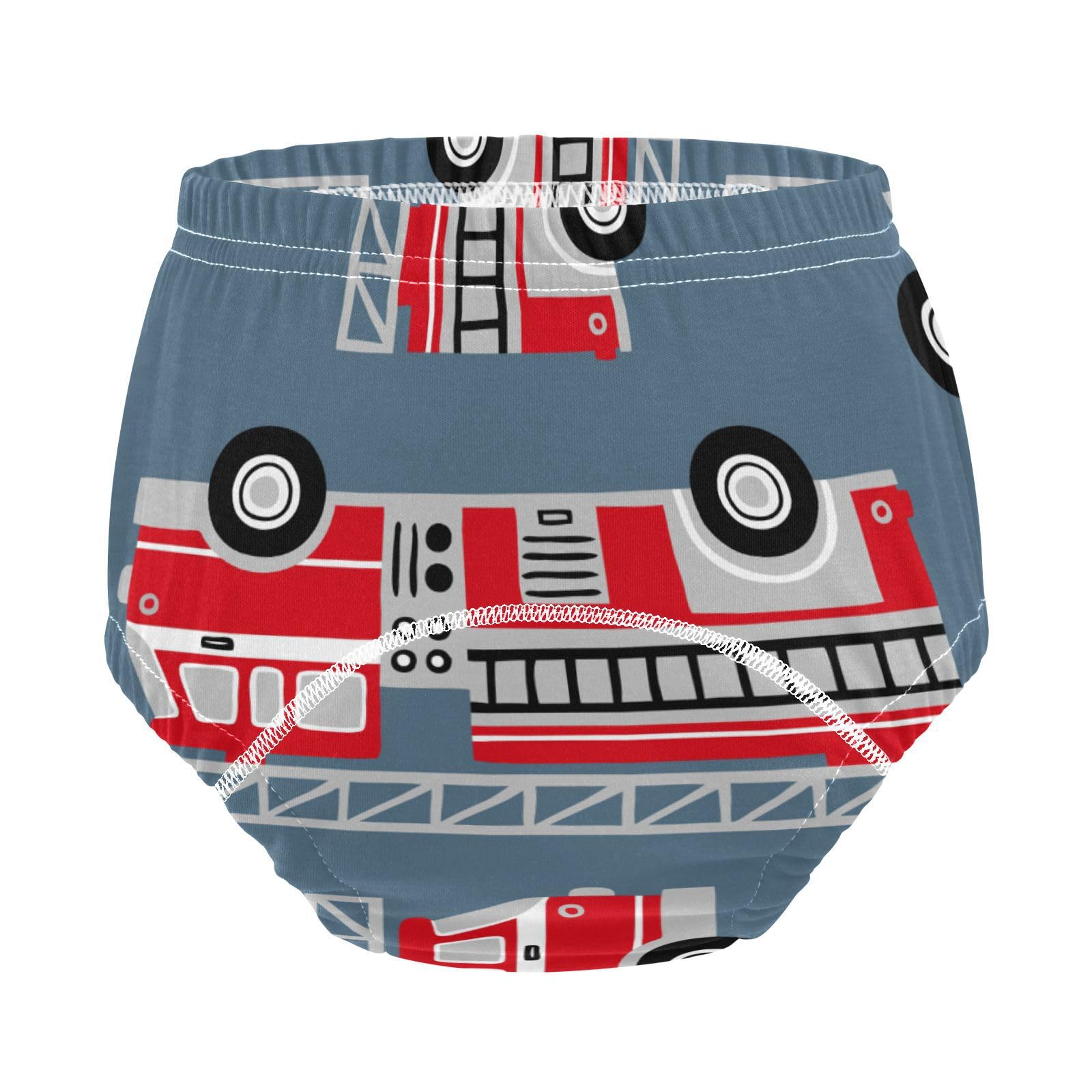Aflyko Vehicle Potty Trainer Red Fire Engine Trucks Toddler Toilet Training Panties Comfortable Cotton 3 Pack Underpants for Baby Boys Girls 3T
