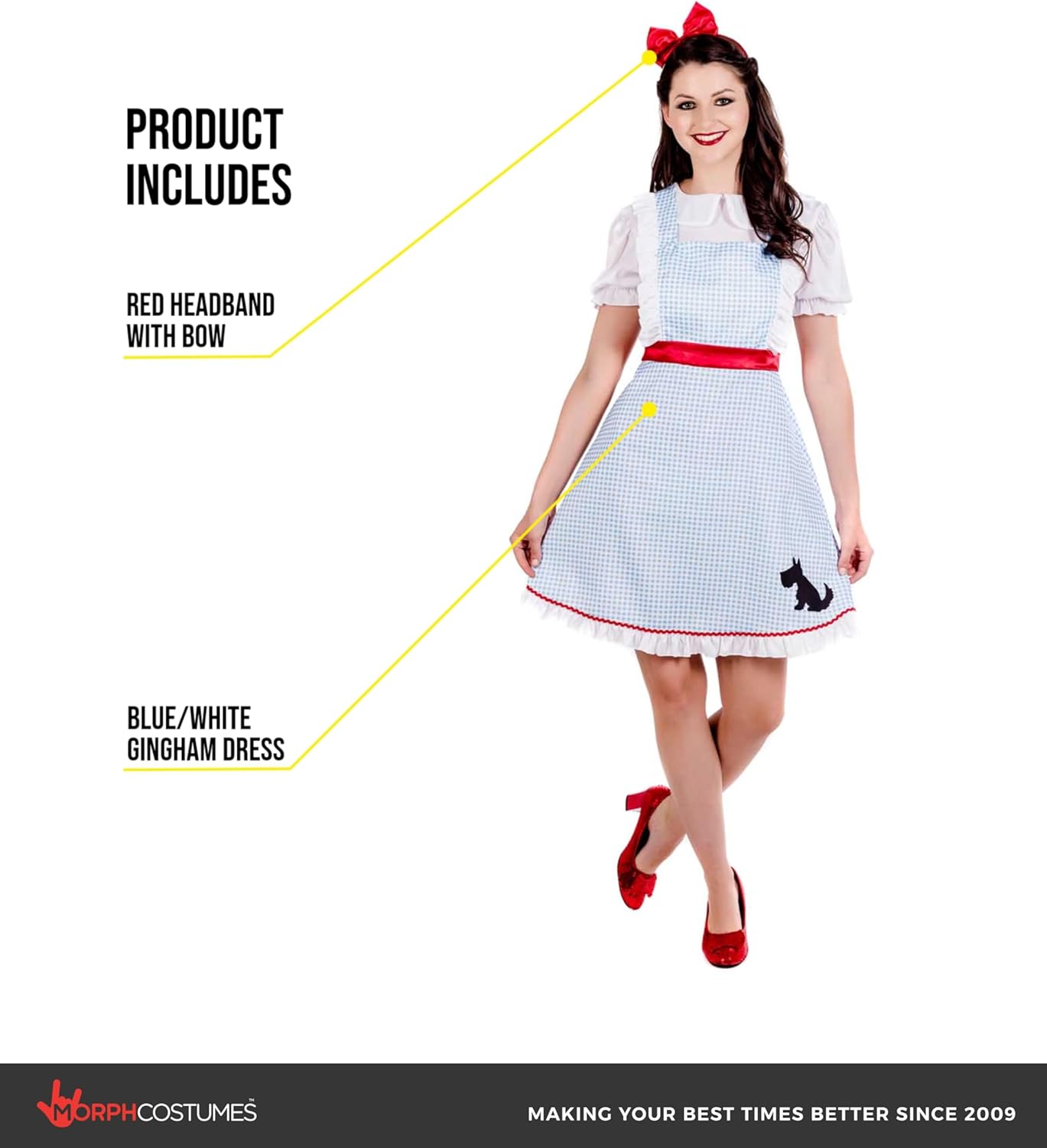 fun shack Adult Dorothy Costume for Women | Classic Dorothy Dress | Perfect for Halloween and Themed Parties