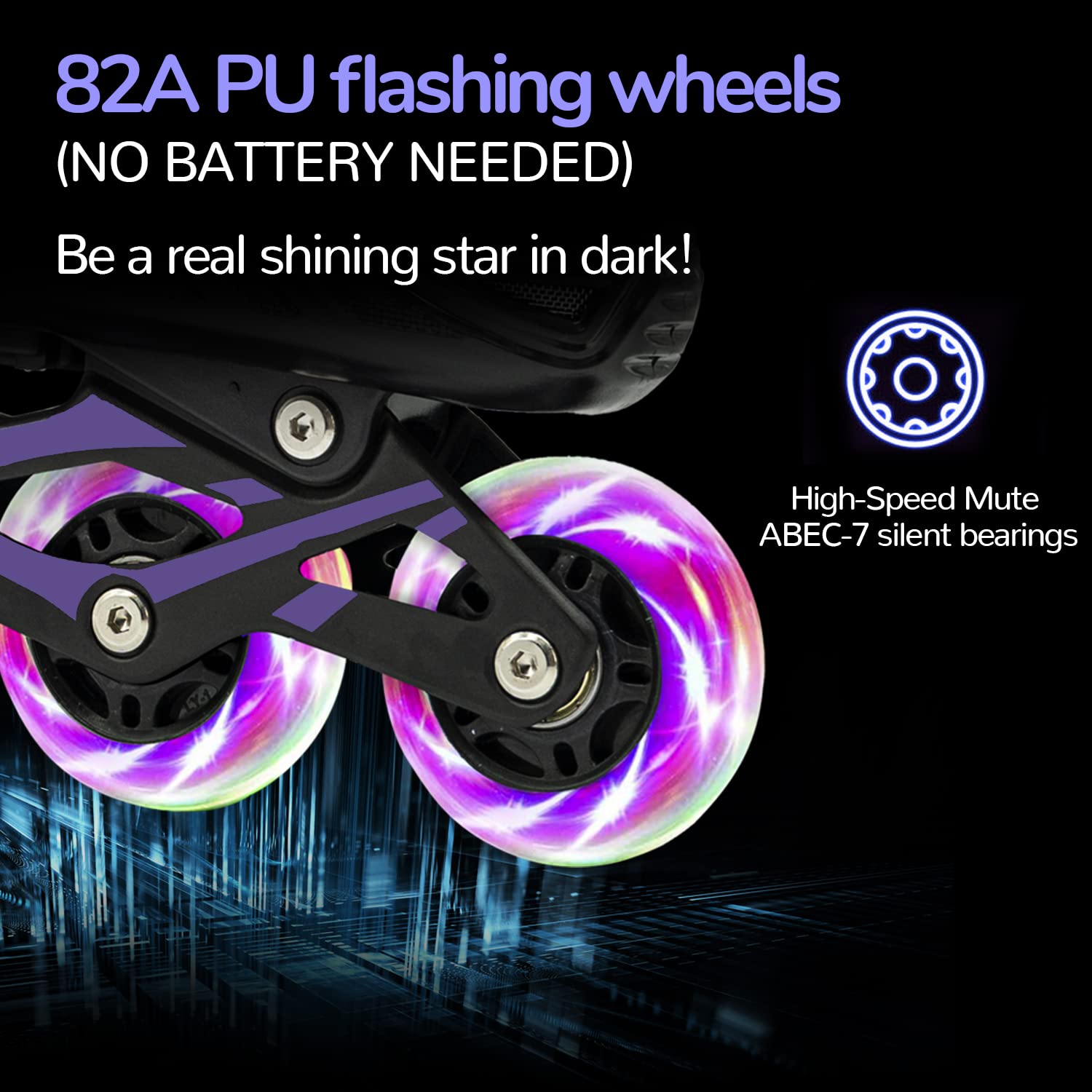 Inline Skates for Kids,Roller Blades,Adjustable Roller Skates with 4 Illuminating Pu Wheels,Outdoors Indoors Roller Blades for Boys Girls Beginners