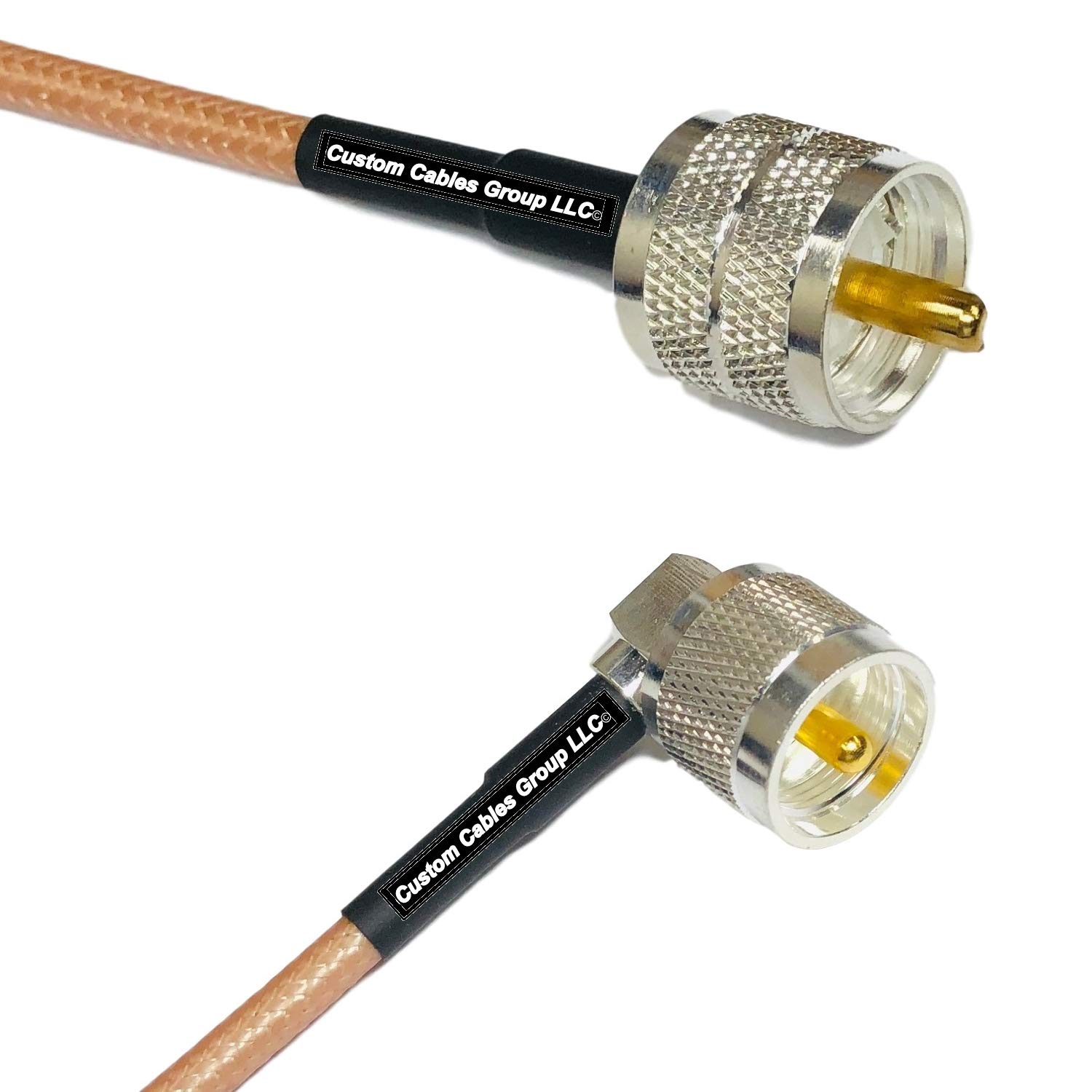 6 feet RG400 Silver Plated PL259 UHF Male to UHF Male Angle RF Coaxial Cable
