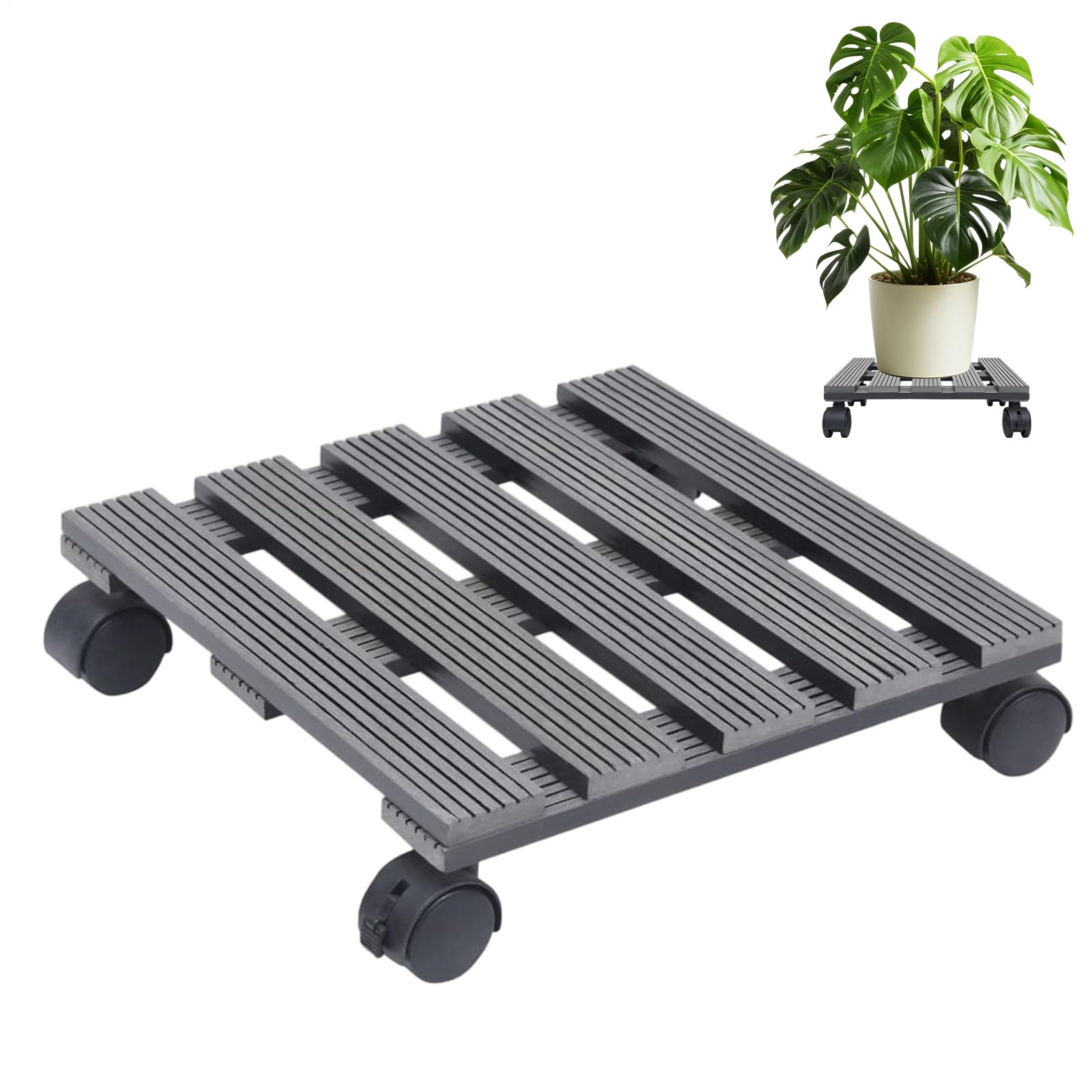 Soporte de plantas con ruedas para macetas de flores resistentes