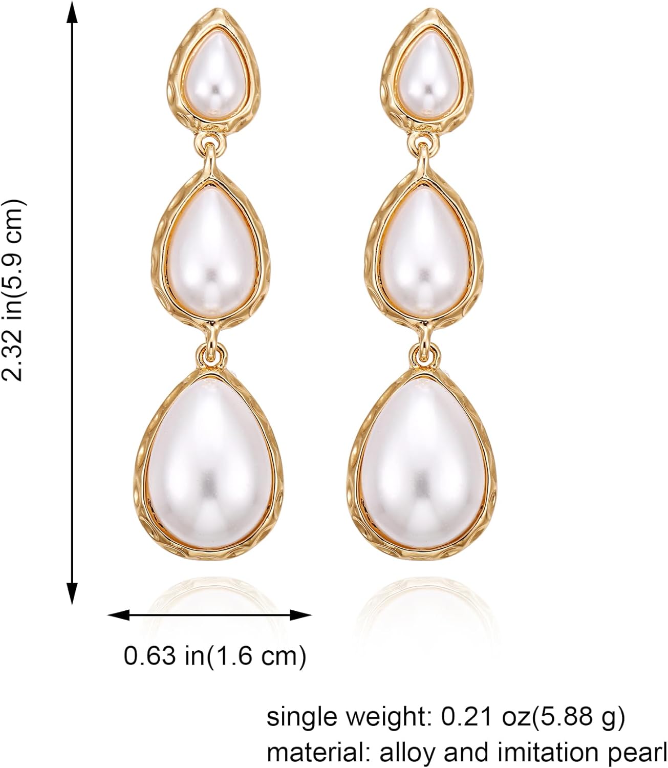 Pearl Dangle Earrings for Women Trendy Dainty Teardrop Earrings Lightweight Wedding Earrings Jewelry - Image 7