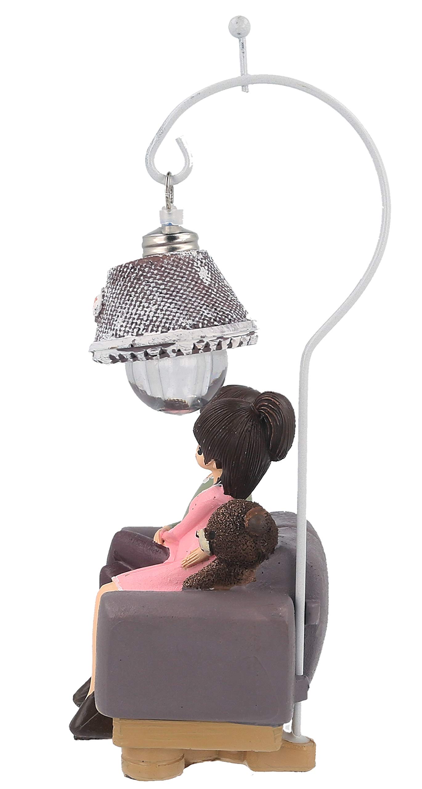 Webelkart Żywica urocza romantyczna walentynkowa para miłości siedząca na sofie statuetka prezentacja prezentów; 21 cm; wielokolorowy