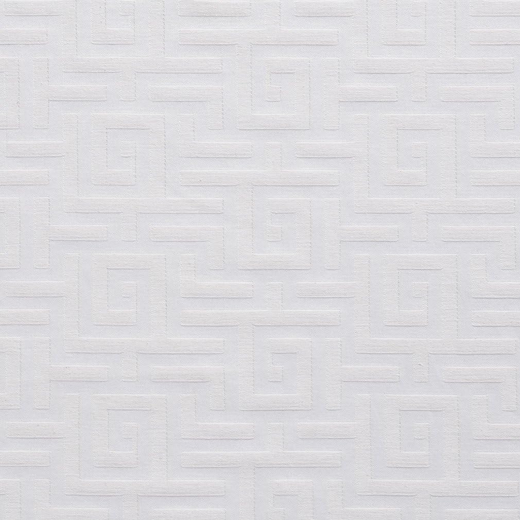 A0270C White Shiny Geometric Two Toned Maze Silk Satin Look Upholstery Fabric by The Yard- Closeout