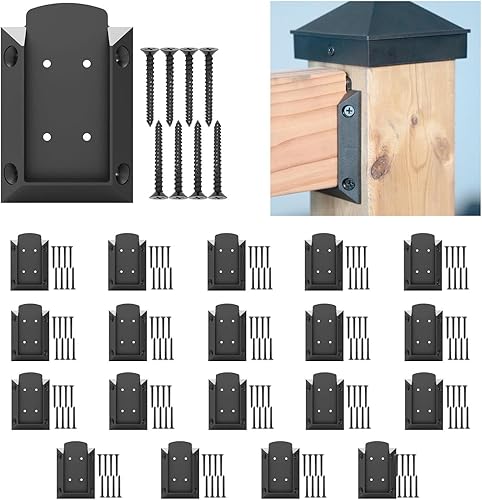 20 conectores de barandilla de cubierta con 160 tornillos libres de óxido para postes de madera de 2 x 4 (1.5 x 3.5 pulgadas), disponibles para