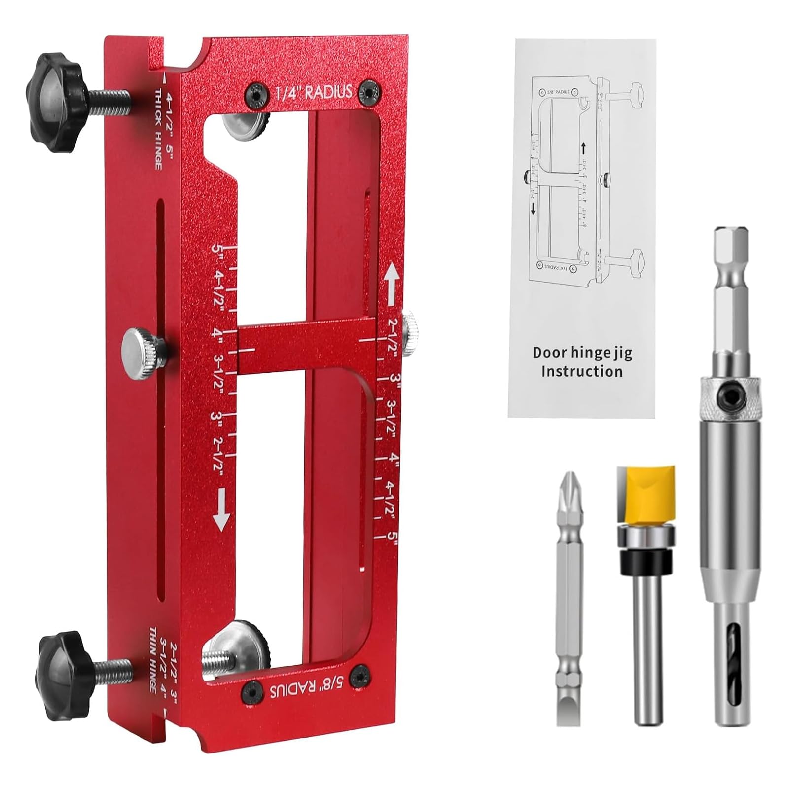 Aluminum Alloy Door Hinge Template Set Hinge Drilling Fixture Woodworking Hole Locator Door Frame Stable Locator Aluminum Alloy Flat Heads Clamp