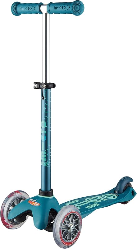 Micro Kickboard Mini 3-Wheel Toddler Scooter, Ages 2-5, Up to 110lbs | Lean-to-Steer Design, Adjustable T-Bar Grows with Your Child, Smooth-Ride PU Wheels, Rear Brake, Swiss-Engineered
