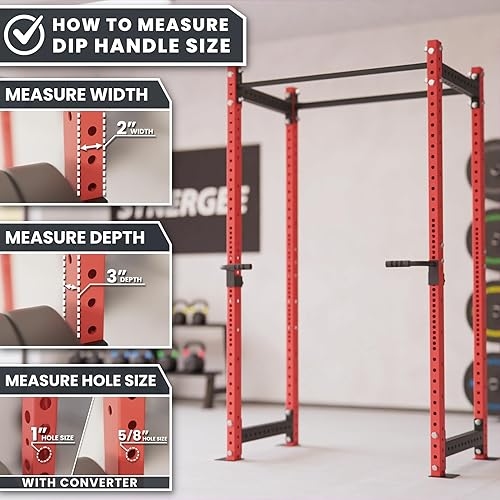Miniatura 6 de Synergee Asas de inmersión para bastidores de potencia y sentadillas. Compatible con estantes de 2 x 2, 2 x 3 y 3 x 3. Barras de inmersión para