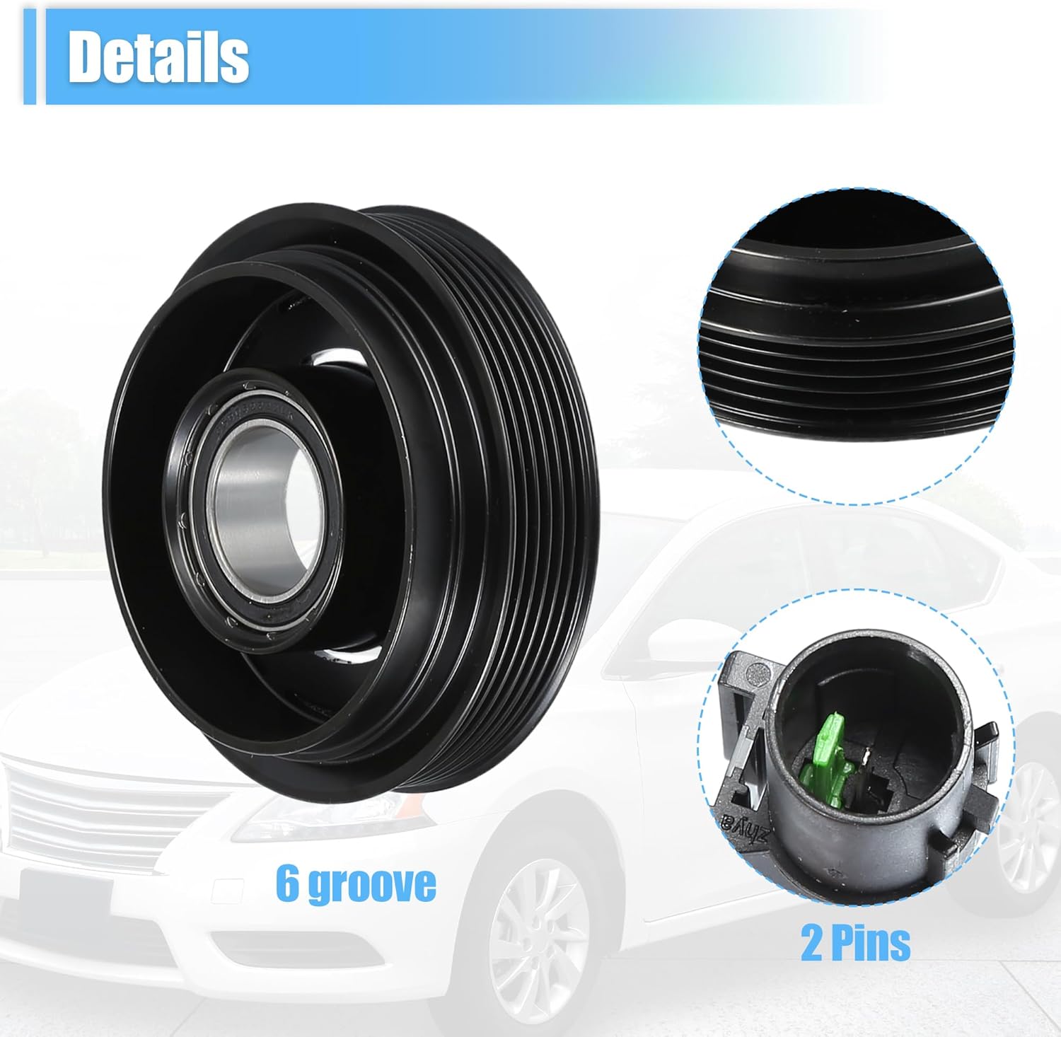 uxcell AC Compressor Clutch Set Replace for Kia Forte 2010-2013 A/C Clutch Repair Assembly