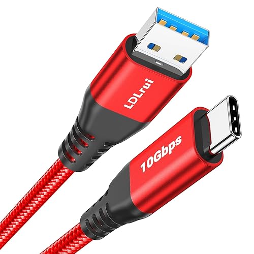 LDLrui Cable USB C de transferencia de datos de 10 Gbps 2 unidades, 6 pies, USB A a USB C de 60 W, cable de carga rápida USB C para Samsung Galaxy