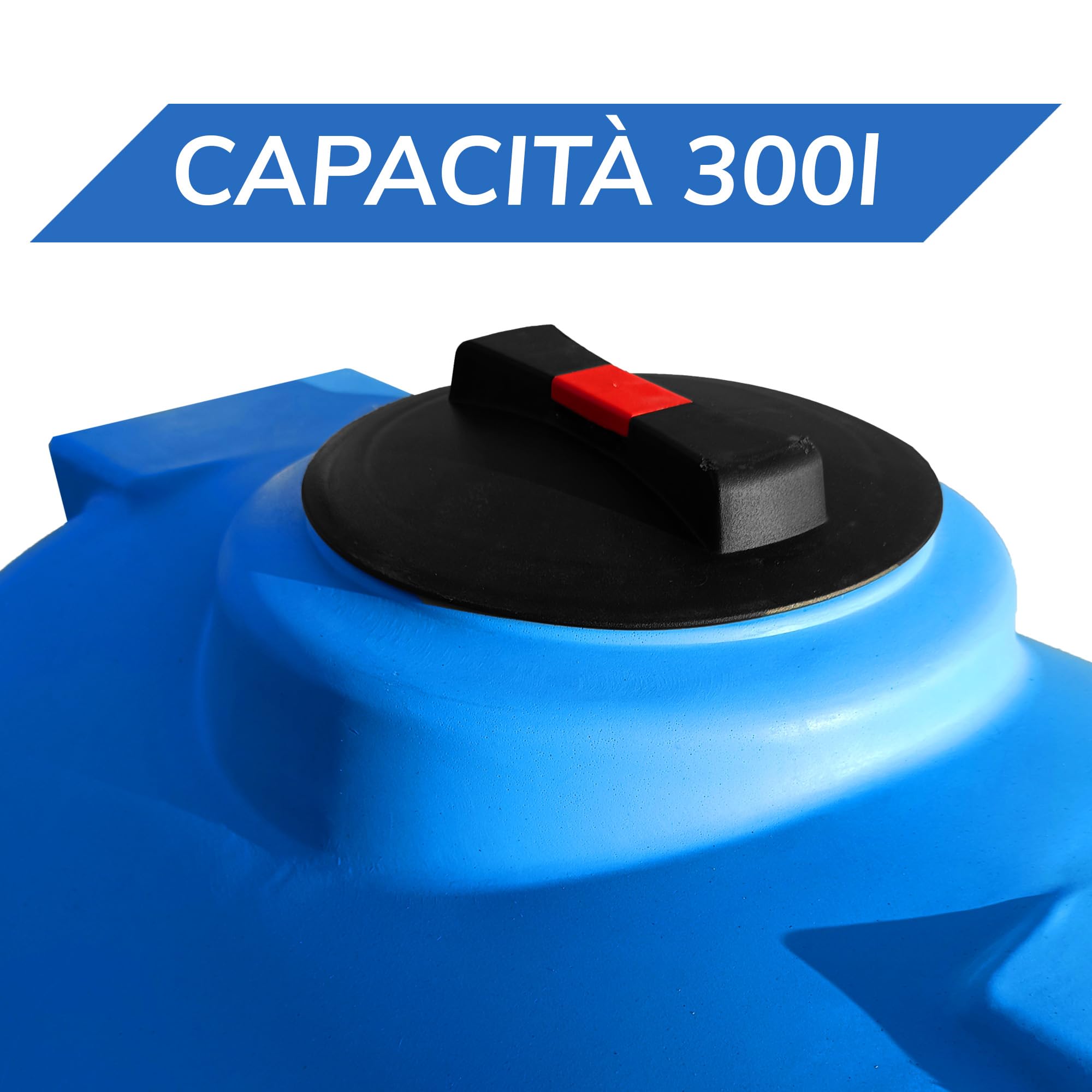 ESTO Serbatoio Acqua per Acqua Potabile 300L - 500 L, Cisterna Blu in Polietilene per Uso Esterno Predisposizione Rubinetto, Resistente Made in Italy Atossico (300 Litri)