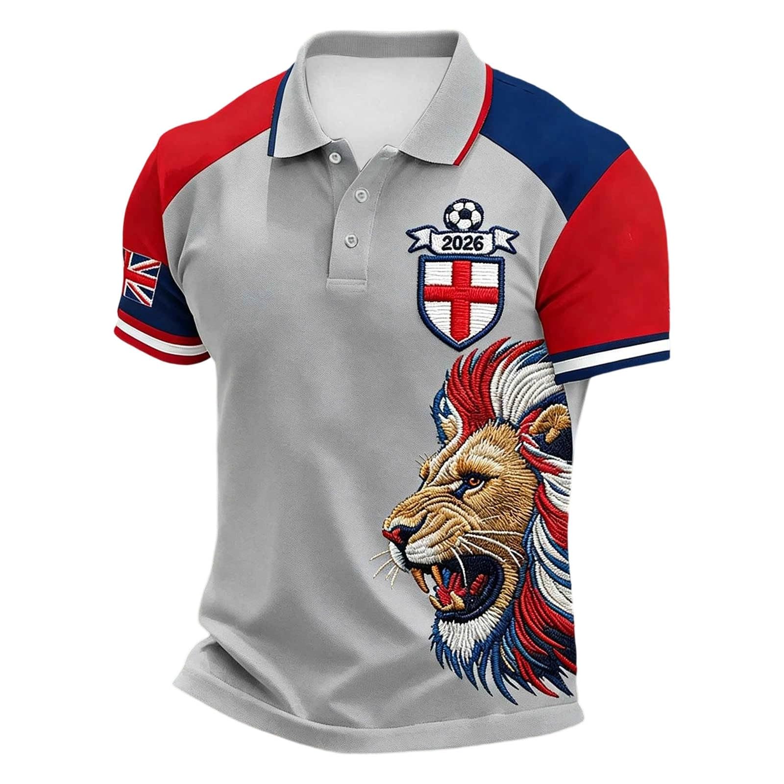 England St George's Cross Polo Shirt Classic Polo Shirt with Red England Flag Design Perfect for Football Fans Comfortable Fit for Everyday Wear and Matches