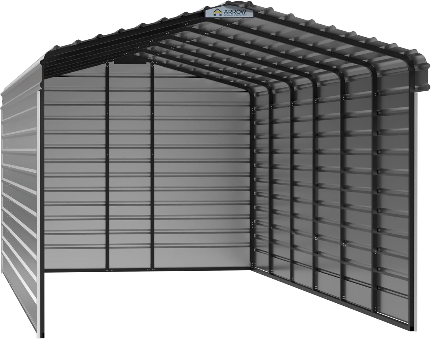 Arrow 12x29x9 3 Sided Carport Eggshell
