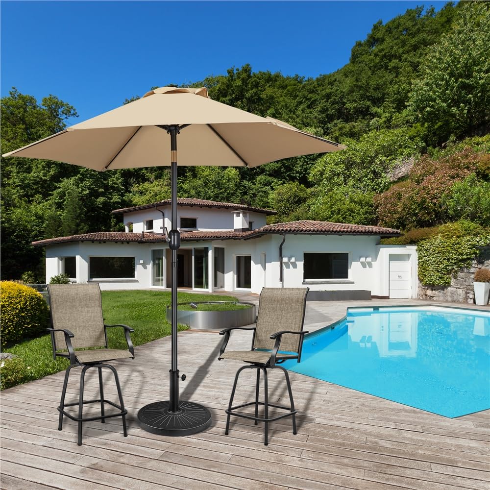 Yaheetech Pied de Parasol 12 kg Lestage pour Parasols en Résine et Fer pour Terrasse, Piscine, Patio, Jardin, Restaurant Bronze Φ46×33 cm