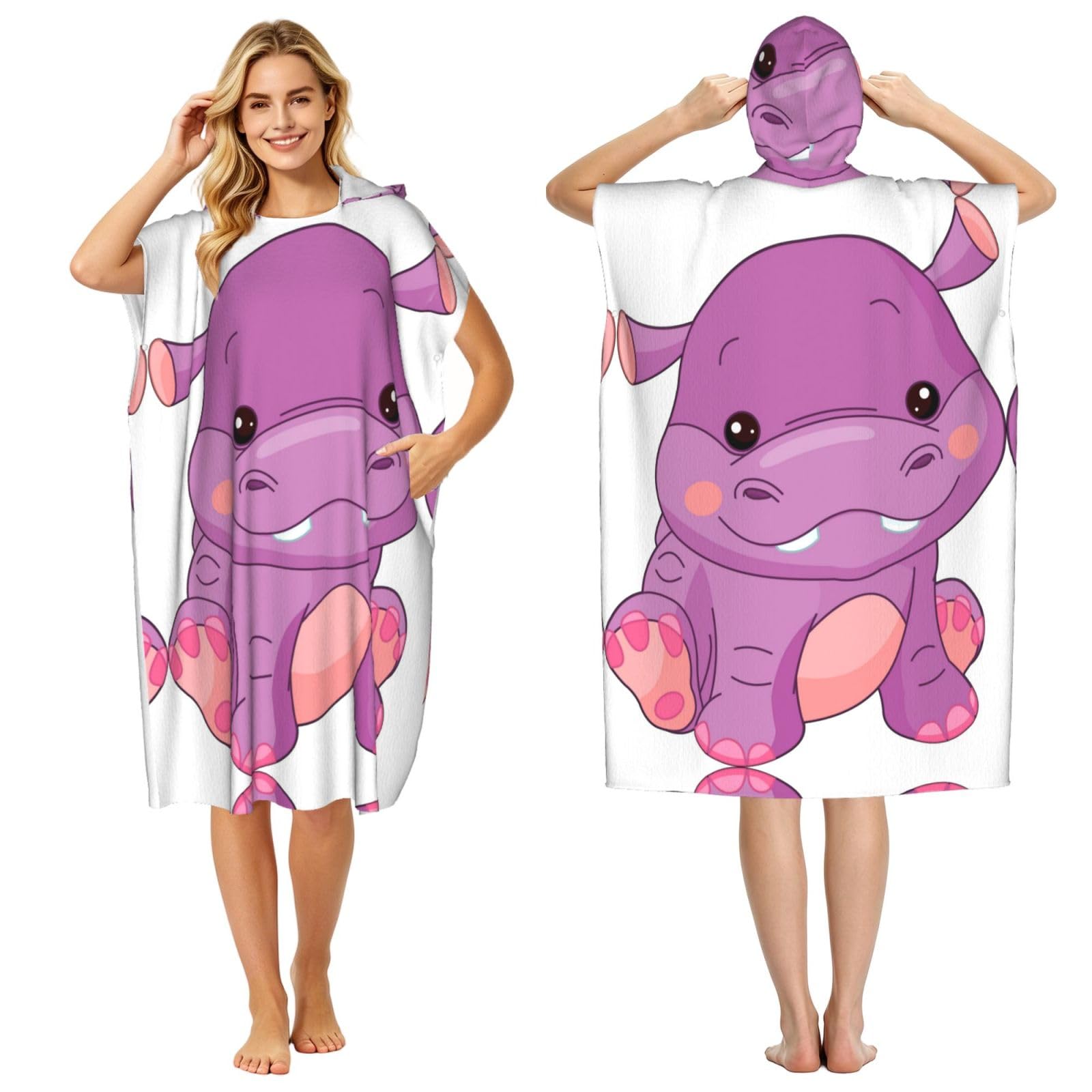 Poncho plage microfibre violet pour le surf et vos après-midis détente au bord de l'eau
