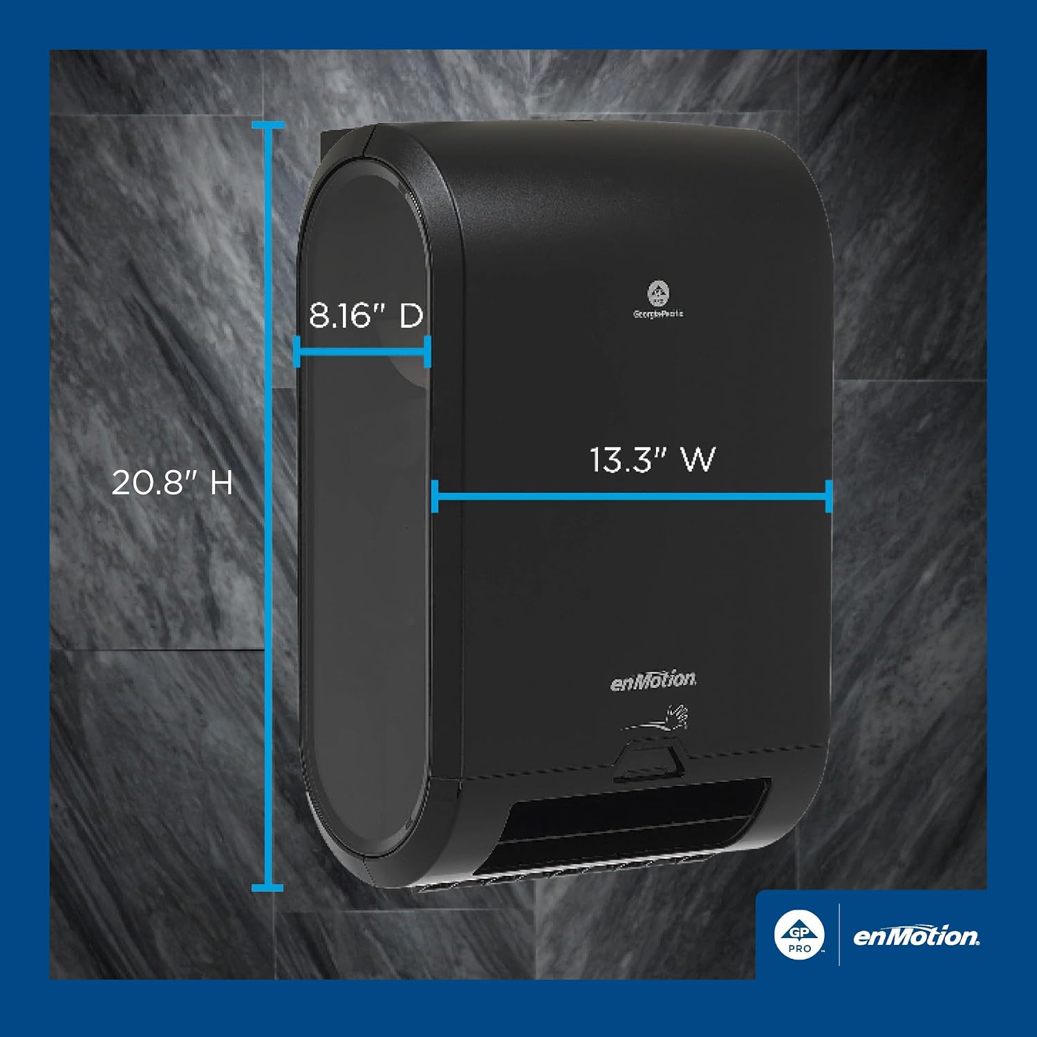 enMotion Georgia‑Pacific (by GP PRO) Flex Automated Touchless Roll Paper Towel Dispenser, Black, 59762