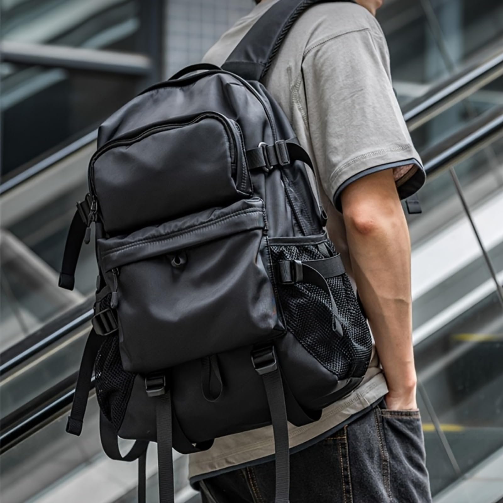 Zaino da Viaggio per Laptop 15,6 Pollici con Passeggiata Lo Scompartimento delle Scarpe del Cinturino Bagaglio-Light Blue