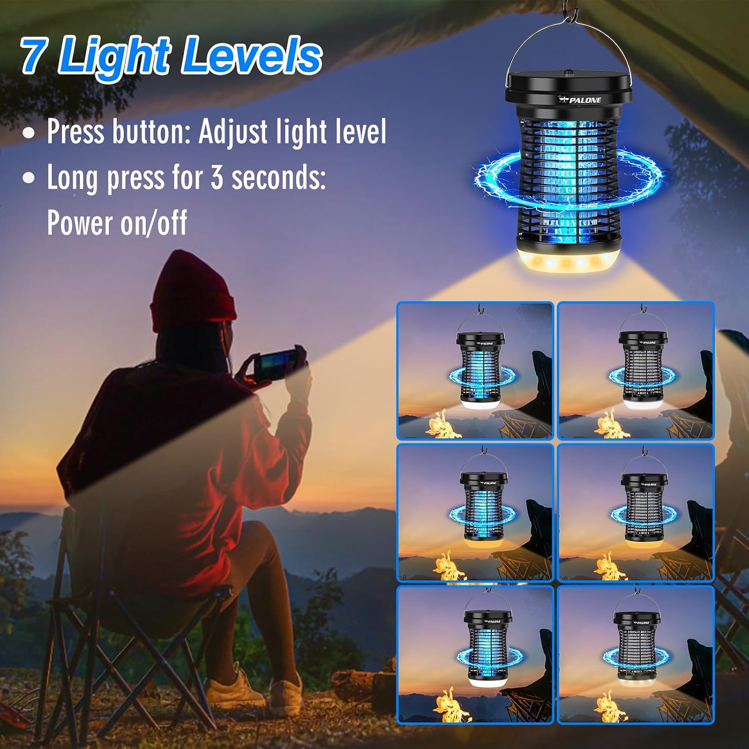 PALONE Solar Bug Zapper 7 Light Levels
