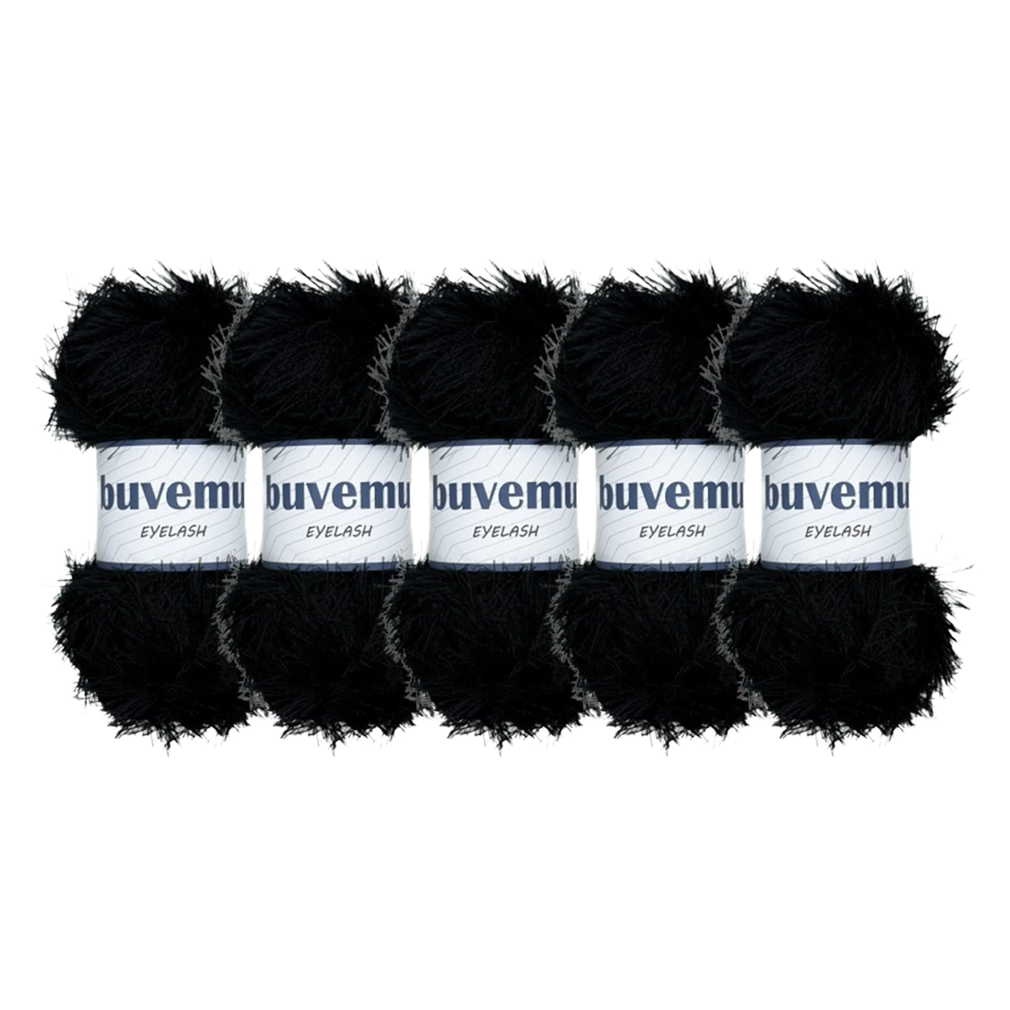 Hilo de piel negro Eyelash Fun de 100g para tejer crochet