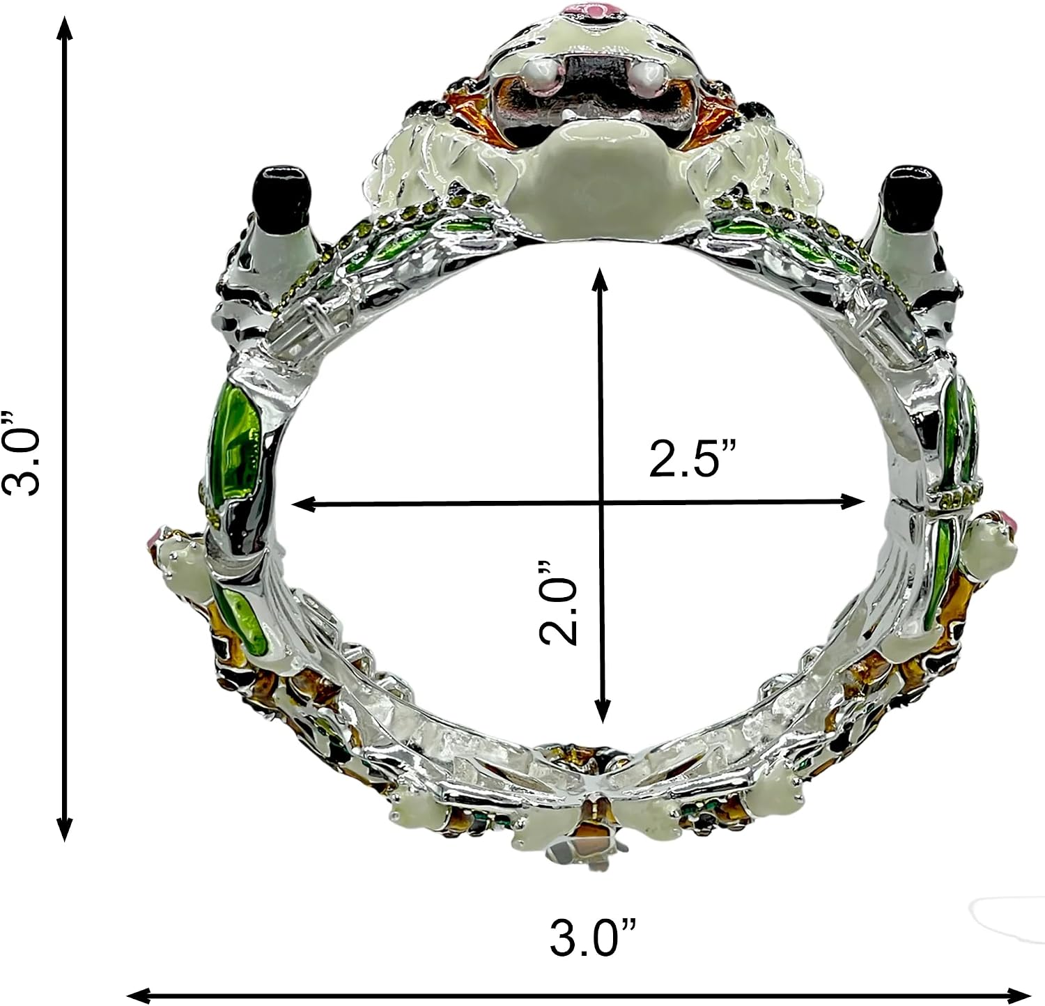 Ritzy Couture DeLuxe Wild Animal Hinged Cuff Bracelet Fine Silver Plated - Sz Med