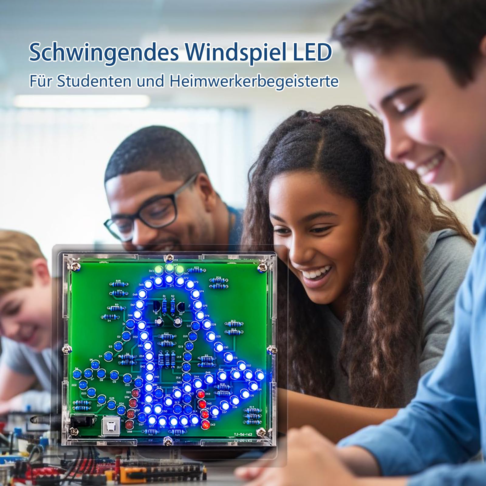 Kit Di Saldatura Fai Da Te EIELE: Campanello Eolico Con Luci LED Lampeggianti – Decorazione Natalizia Con Custodia Acrilica