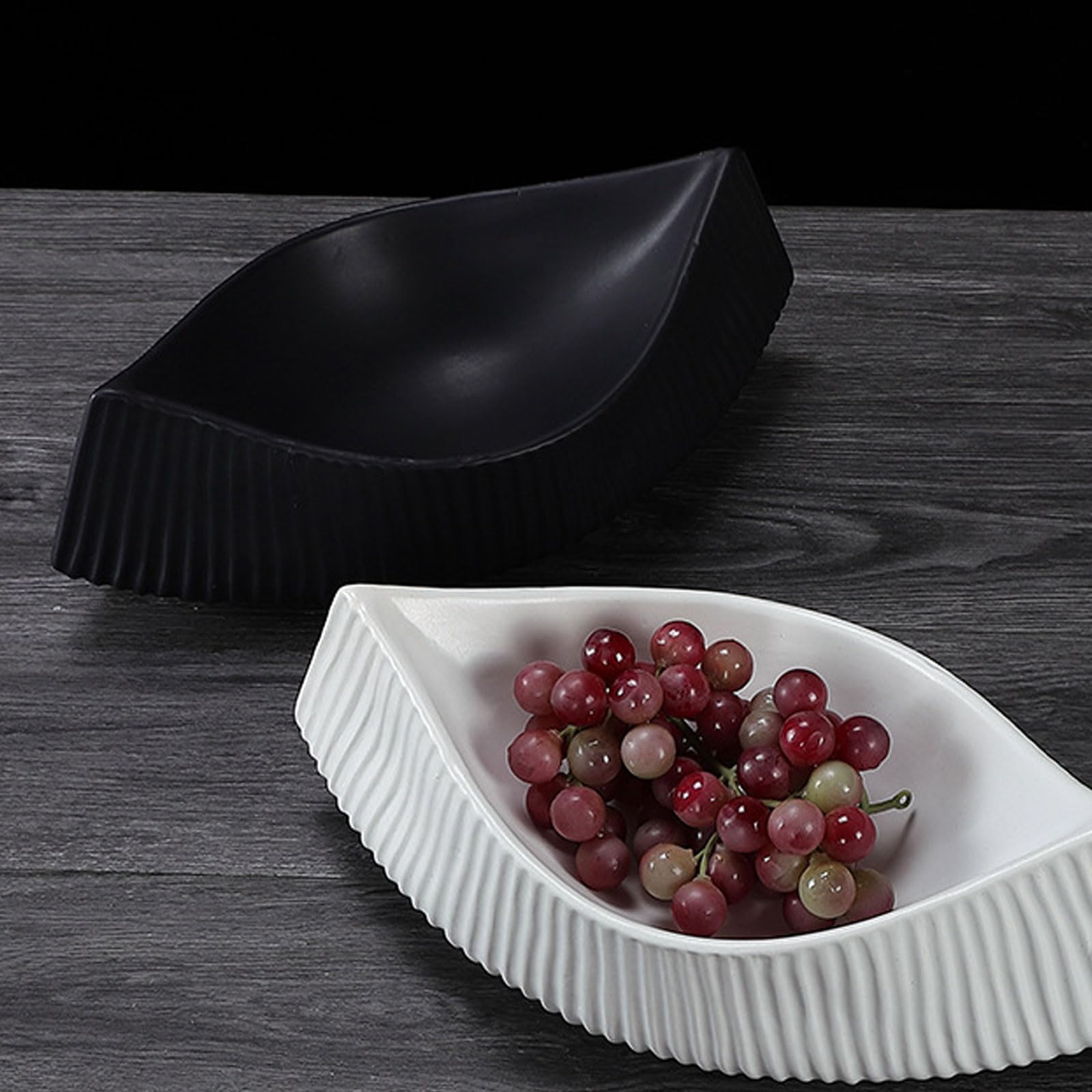 Cuencos Aperitivos Vasitos CeráMico Ovalado Blanca Con Asas Hornear Servir Para Frutas Frescas Panes DecoracióN Mesa RúStica-A