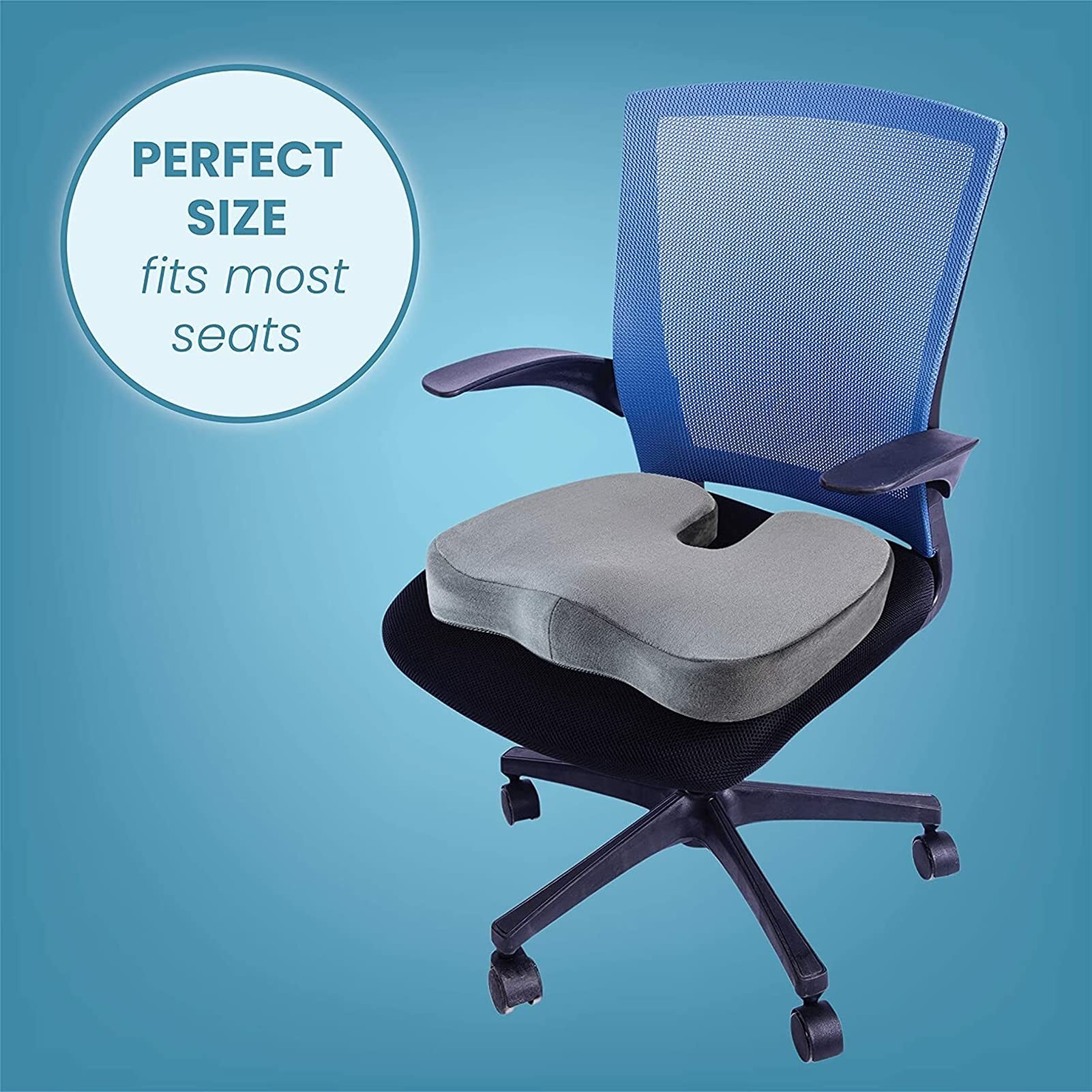 Cuscino del Sedile in Gel; Cuscino per Coccige in Memory Foam per Dolore al Coccige Sedia da Ufficio Cuscino per Seggiolino Auto Cuscino per Sedile Antidolorifico