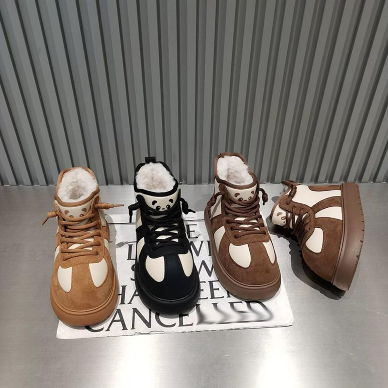 [RAMEMO] レディース ウィンターブーツ スノーブーツ 裏毛 モコモコ パッチワーク ショートブーツ ムートンブーツ 厚い 雪