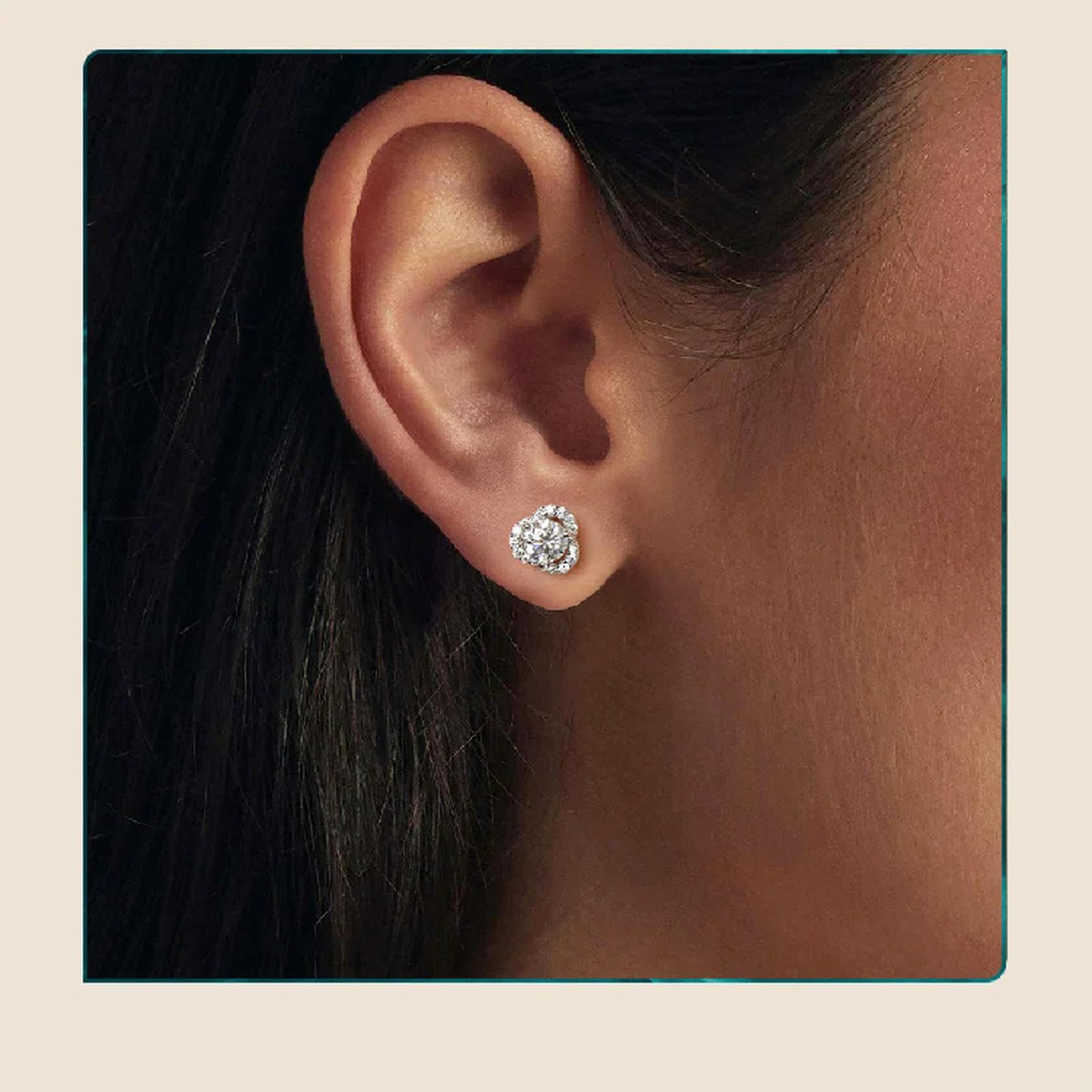 Pendientes De Moissanita Brillante De 0,5 Quilates Con Forma De Flor De Trébol, Diamantes Vvs1 Creados En Laboratorio, Originales Para Mujer, Joyería Fina.
