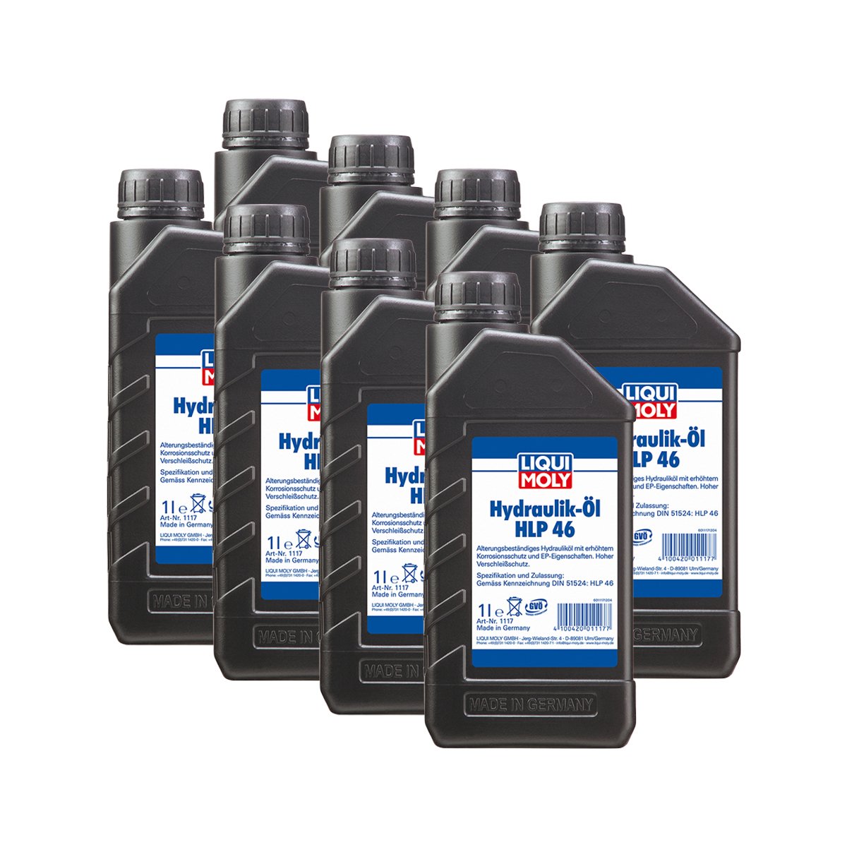 8x LIQUI MOLY 1117 Hydrauliköl HLP 46 1L