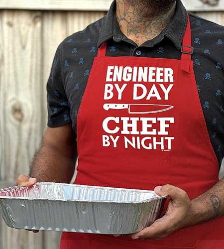 Miniatura 4 de Engineer By Day Chef By Night - Delantal ajustable con dos bolsillos