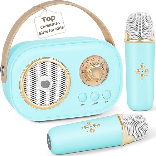 PRUNUS C20 - Mini máquina de karaoke para adolescentes, regalos de elefante blanco, para niños de 3 a 12 años, altavoz Bluetooth portátil con