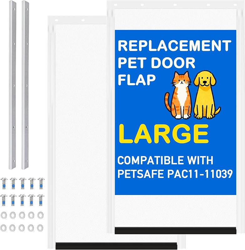 Porta para Cães Grande com Abas de Reposição Magnéticas Aimiehonuo PAC11-11039, 2 Unidades com Suporte