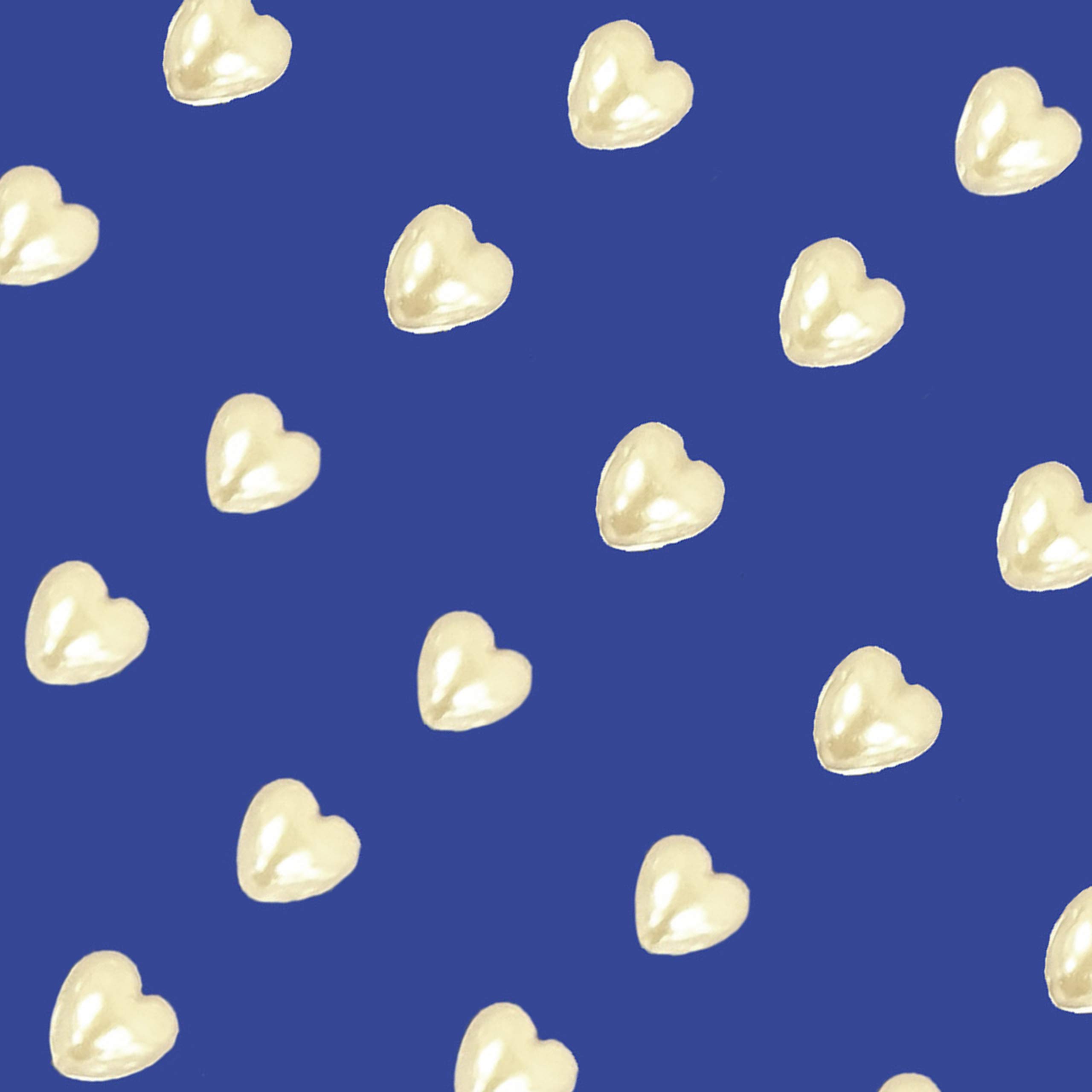 Pebble Eleven Ivory 6Mm Elegant Pearl Heart Stickers – Self Adhesive 3D Gem Love Heart Craft Stickers, 88Pcs (Ivory)