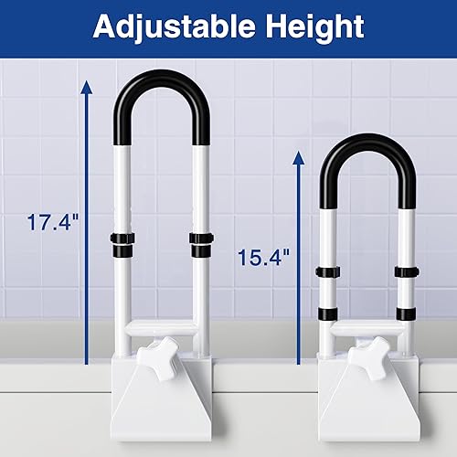Miniatura 4 de Songsoso Barandilla de seguridad ajustable para bañera mango de barra de ducha para personas mayores, ancianos, discapacitados, se adapta a paredes