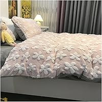 Vista 1 de Juego de sábanas de lujo, juego de funda de edredón, ropa de cama tamaño individual, terciopelo de leche ultra grueso, suave terciopelo coral