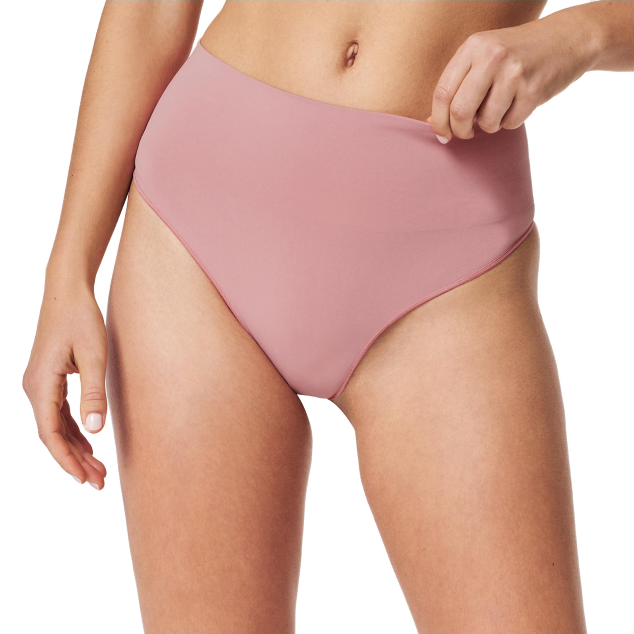 SPANX SPANXshape ExtraOrdinary - Perizoma modellante con compressione, intimo modellante da donna, misto tessuto di nylon riciclato, Rosa Camelia, 3X