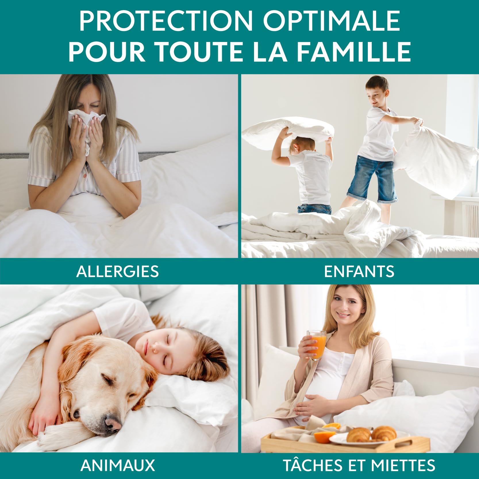 Dreamzie Protege Oreiller 40x60 cm - Lot de 2 Housses Imperméables | Anti- Acariens | Lavable à 90°C | Oeko-Tex | Pour Bébé & Peaux Sensibles Dreamzie Protege Oreiller 40x60 cm - Lot de 2 Housses Imperméables | Anti- Acariens | Lavable à 90°C | Oeko-Tex | Pour Bébé & Peaux Sensibles