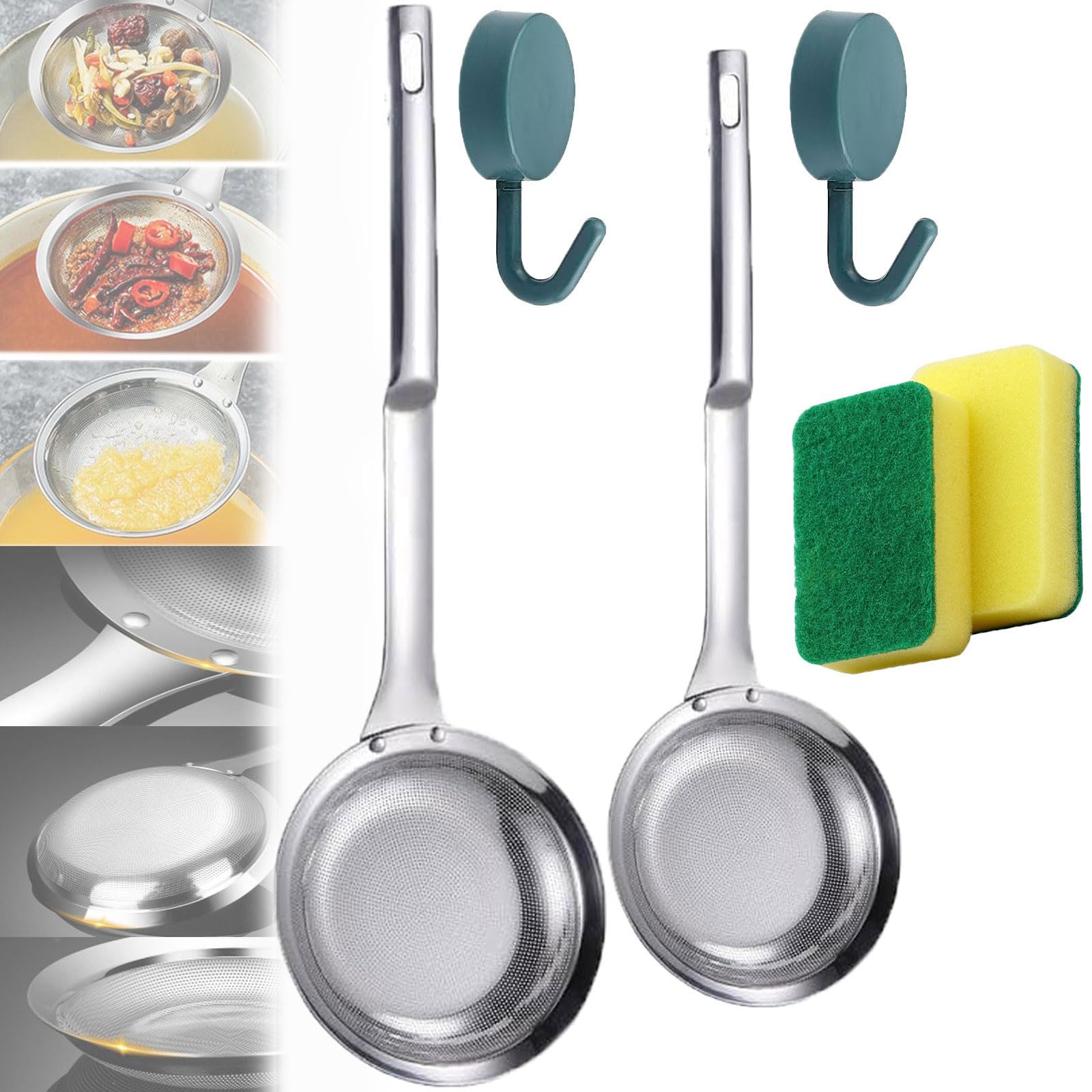 Fine Mesh Stainless Steel Colander - 2025 Upgrade Extra Fine Strainer With Handle, Stainless Steel Spoon Extra Mesh Strainer With Comfortable Handle